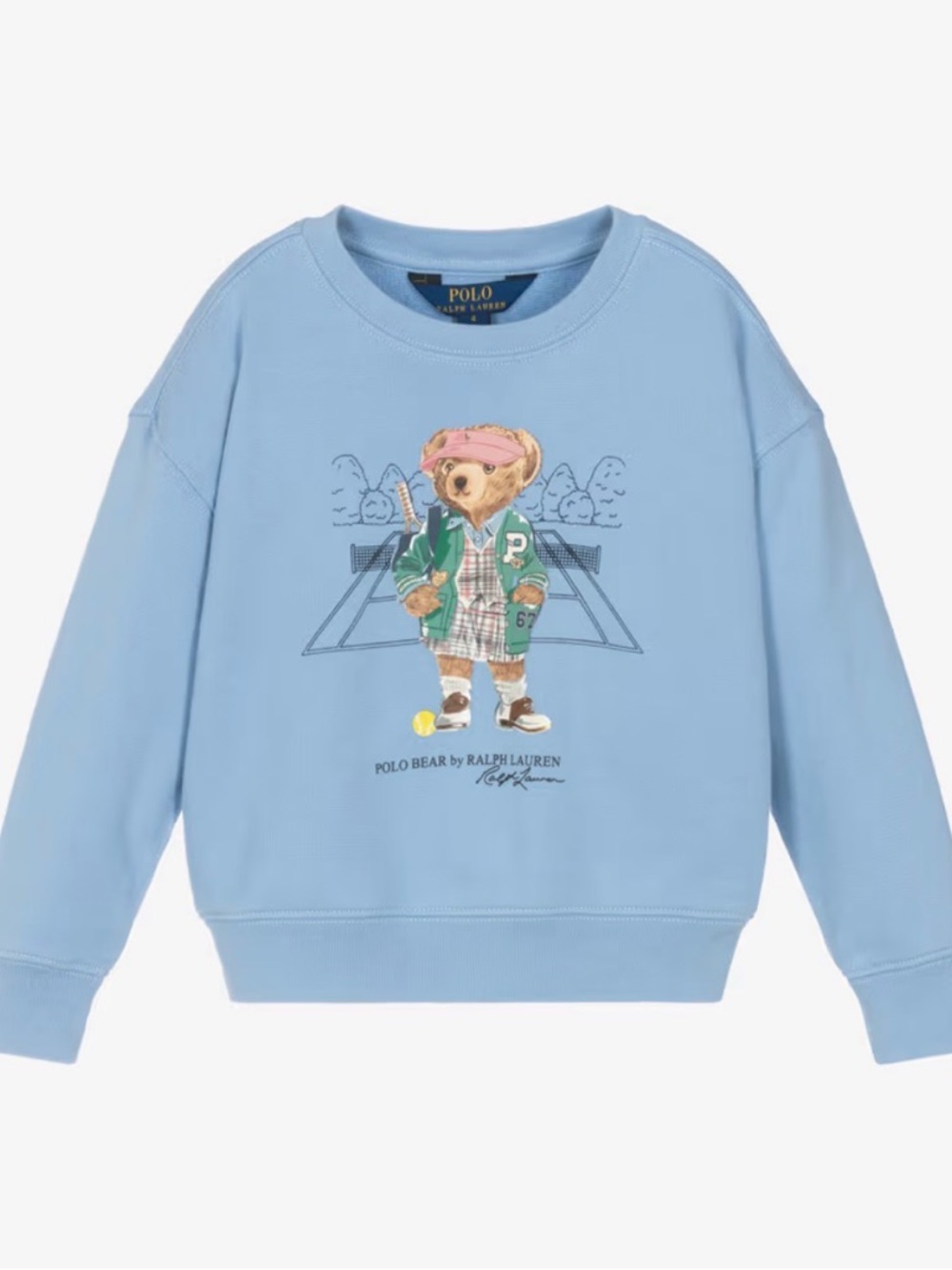 Polo by Ralph Lauren Light Blue Tennis Bear Crewneck Sweatshirt